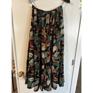 Christian Siriana Size Small Long Skirt With Large Leaf Print Hawaiian Style